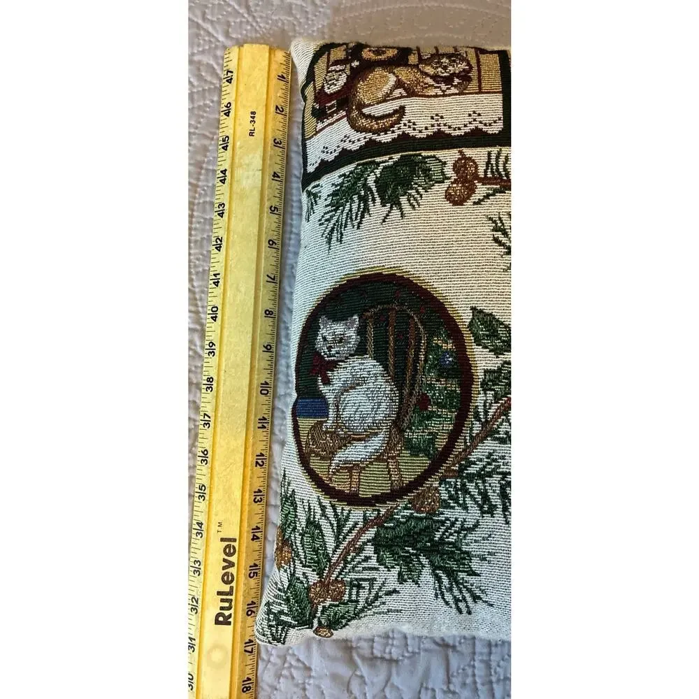 Giordano Riverdale Cat Kitty All All Seasons Dble Sided Tapestry 17” Pillow